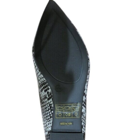 Lulus Emmy Vegan Leather Python Snake Embossed Ballet Flats Driving Moccasins 7 - Picture 9 of 12